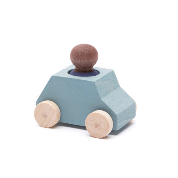 Grey Wooden Car with Figure 3yrs+