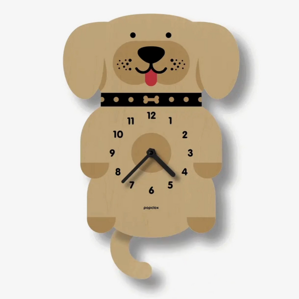 Puppy Pendulum Clock -wood