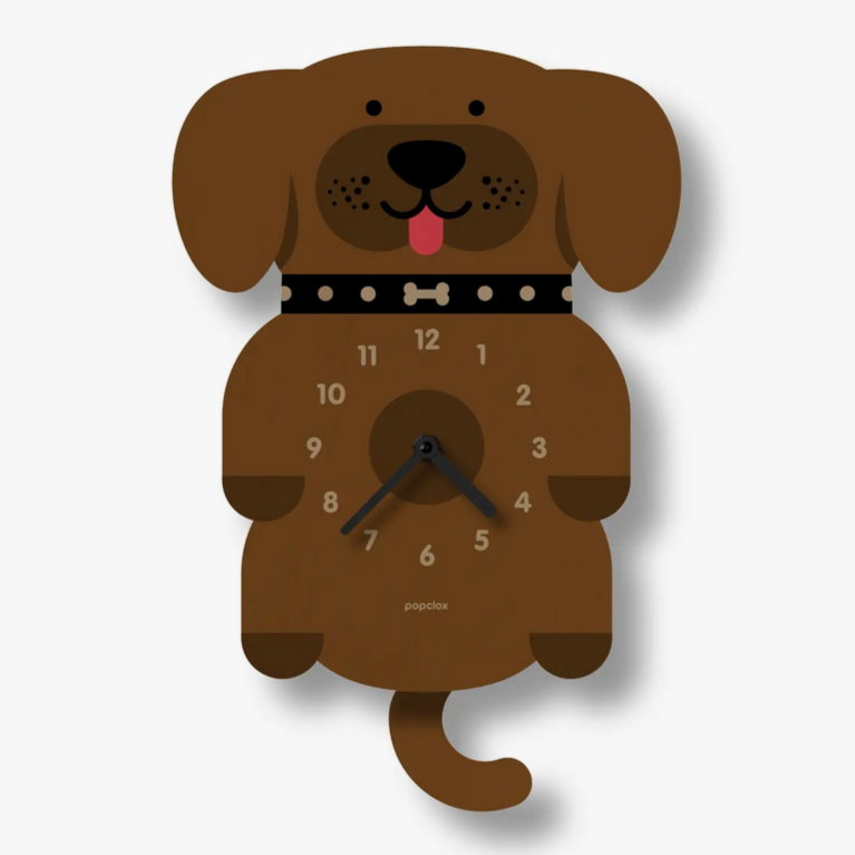 Puppy Pendulum Clock -wood