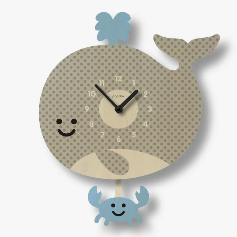 Whale Pendulum Clock -wood