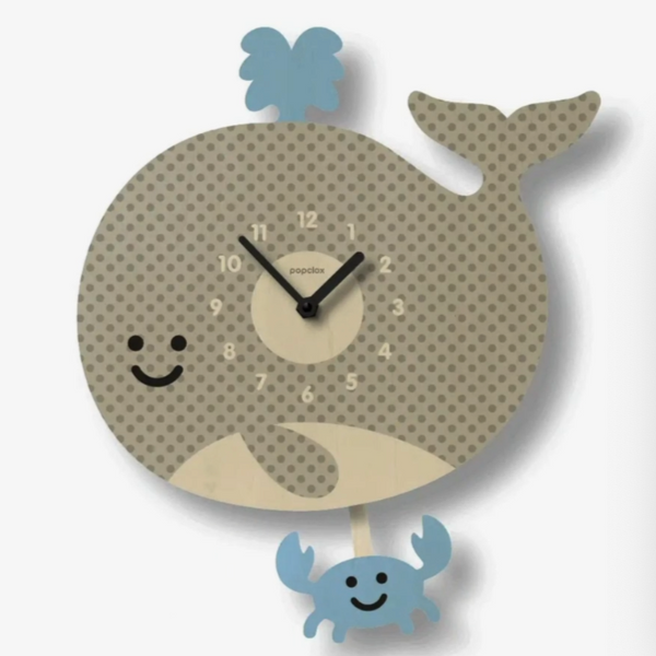 Whale Pendulum Clock -wood