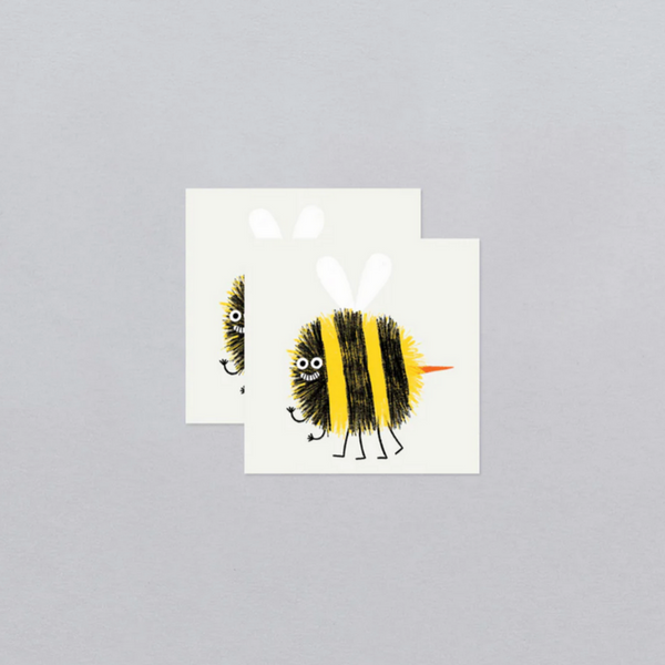 Smiley Bee Tattoo Pair