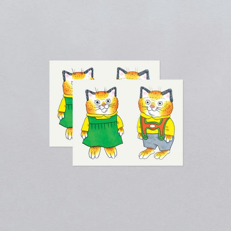 Huckle & Sally Cat Tattoo Pair - Richard Scarry