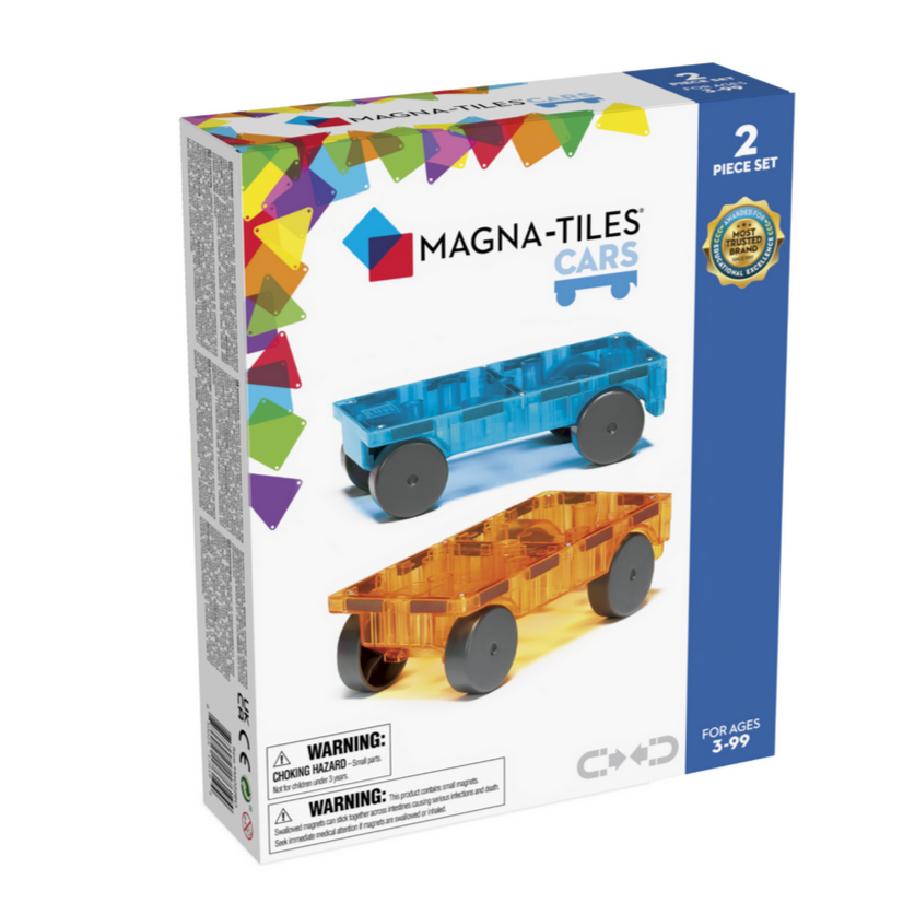 Magna-Tiles® Cars 2-Piece Expansion Set -blue/orange