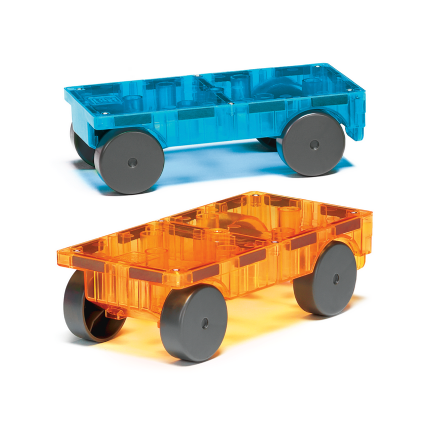Magna-Tiles® Cars 2-Piece Expansion Set -blue/orange