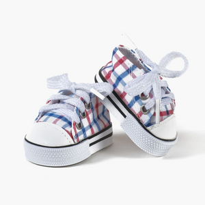 Minikane White blue/Red Check Komvers Sneakers for 34cm/13.5in doll