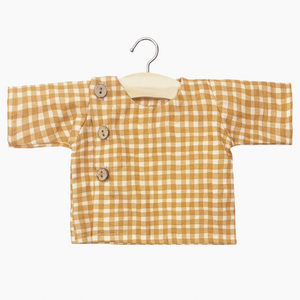 Minikane Caramel Gingham School Blouse for 34cm/13.5in doll