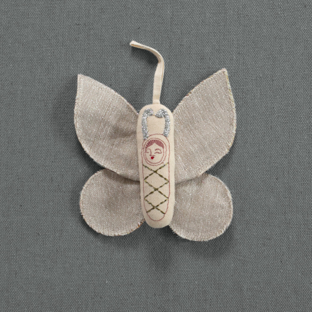 Sleepy Moth Cotton Ornament