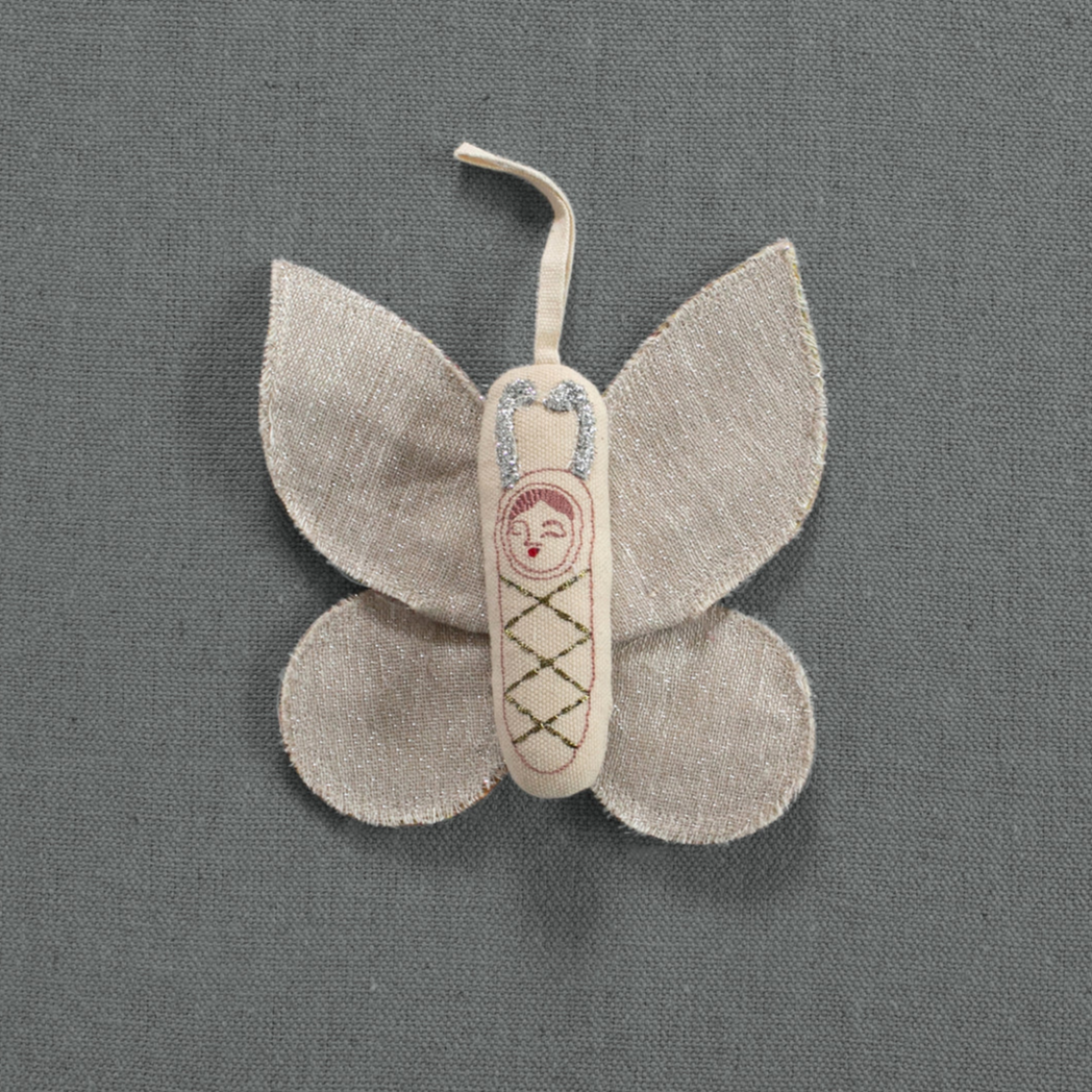 Organic Sleepy Moth Cotton Ornament