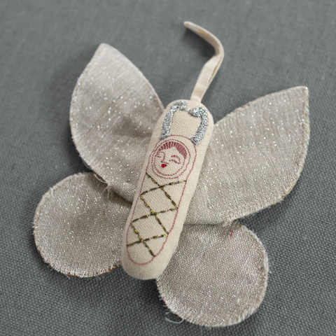 Sleepy Moth Cotton Ornament