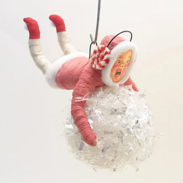 Red Holding On For Dear Life Ornament