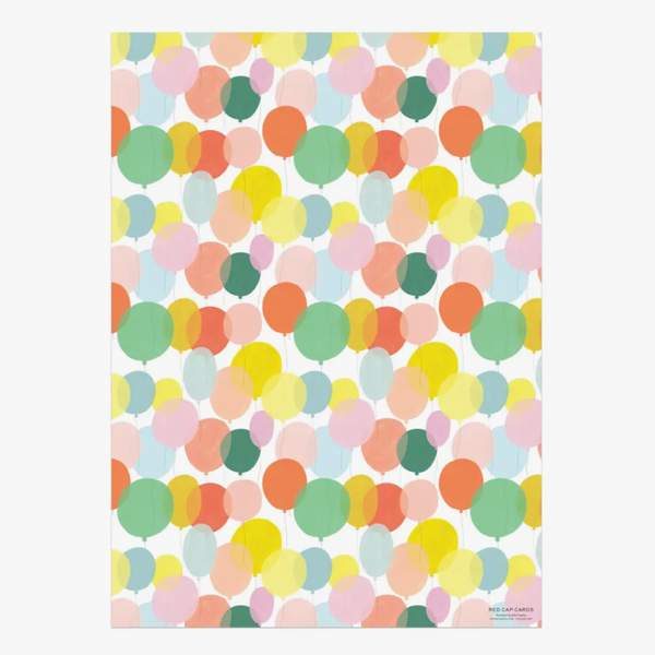 Birthday Balloons  -roll of 3 sheets