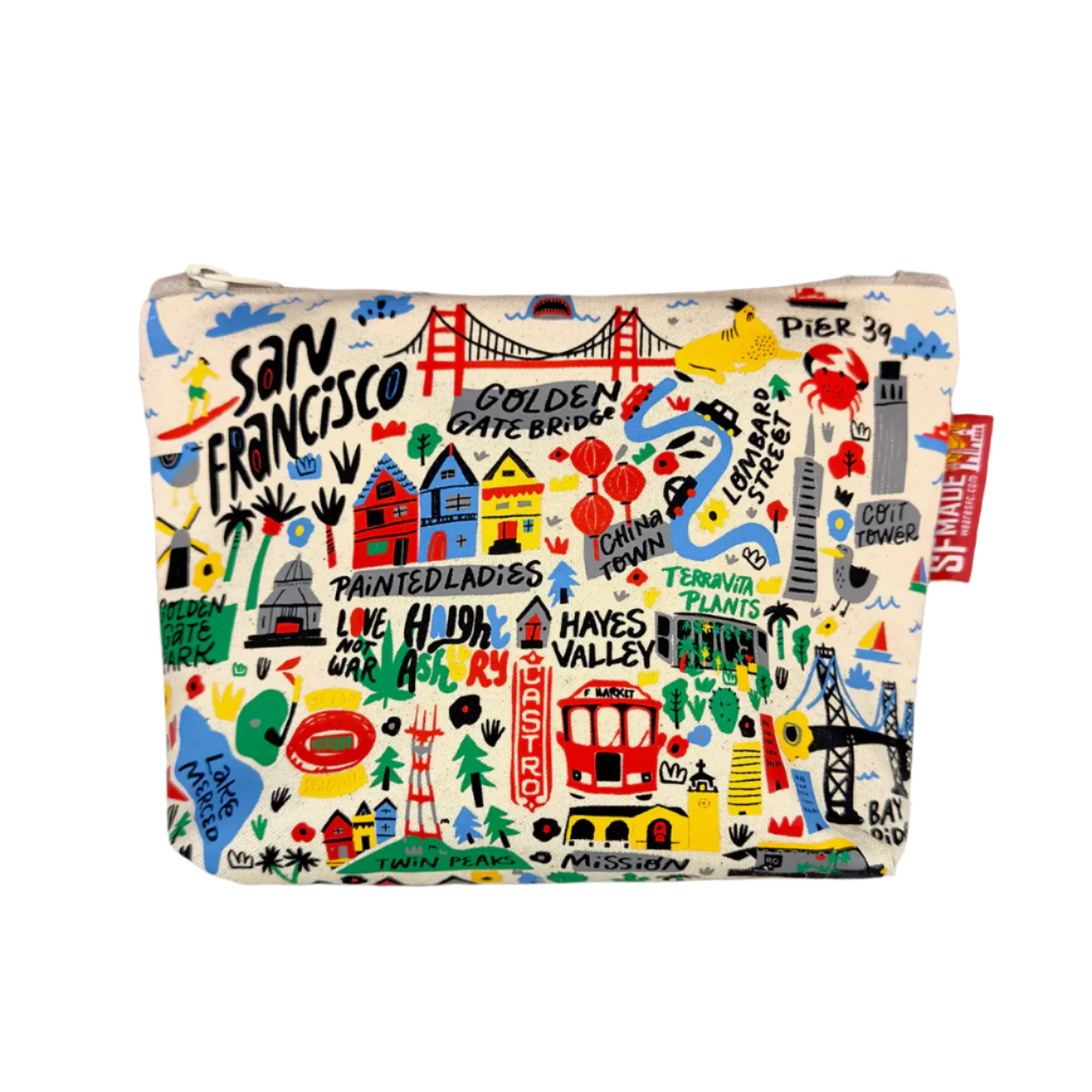 San Francisco Cartoon Map Pouch