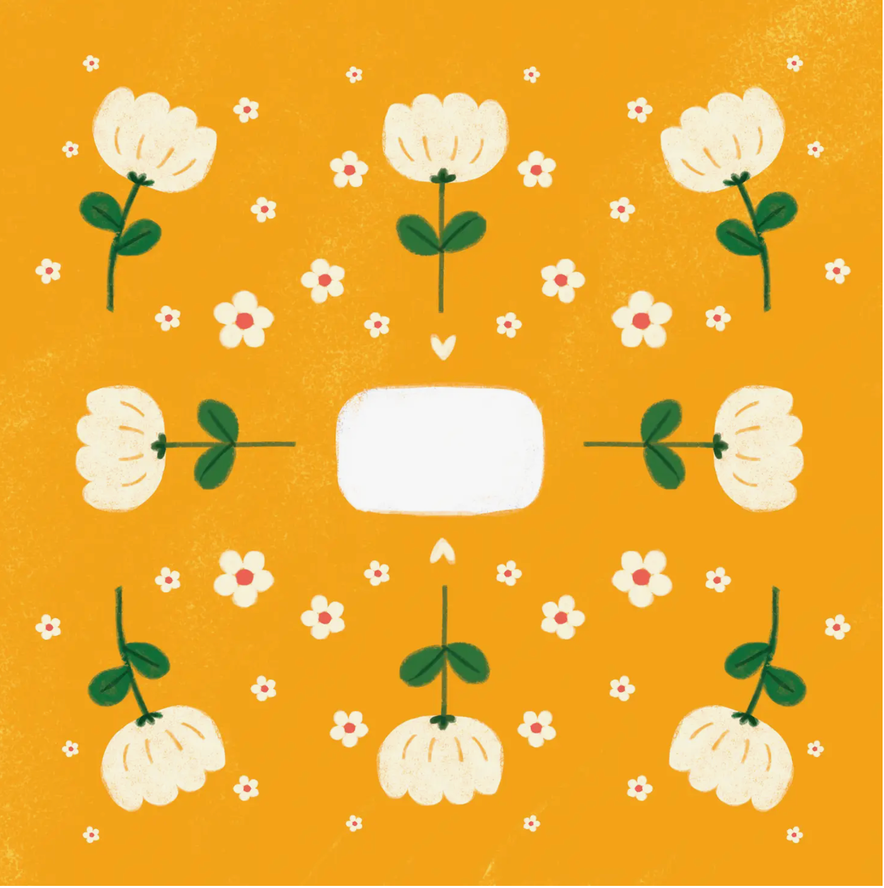 Mini Gift Wrap - Flowers Yellow -x6 sheets