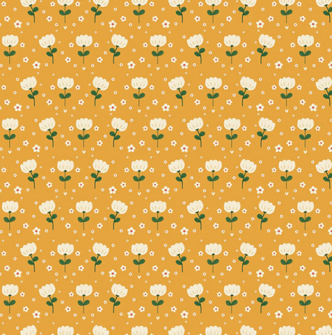 Yellow Florals Wrapping Paper -single sheet