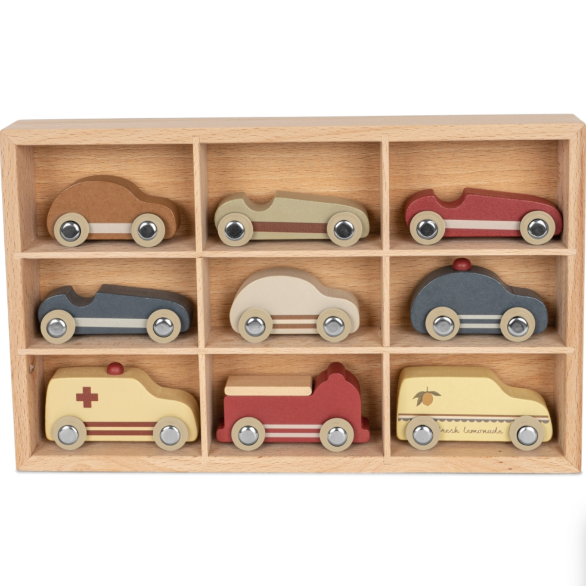 Wooden Mini Cars set of 9