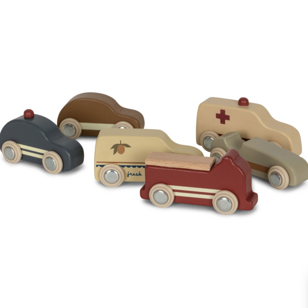 Wooden Mini Cars set of 9