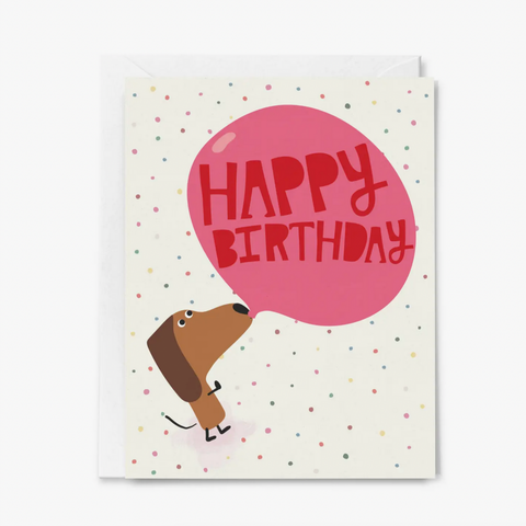 Happy Birthday Bubble Gum Dachshund -birthday