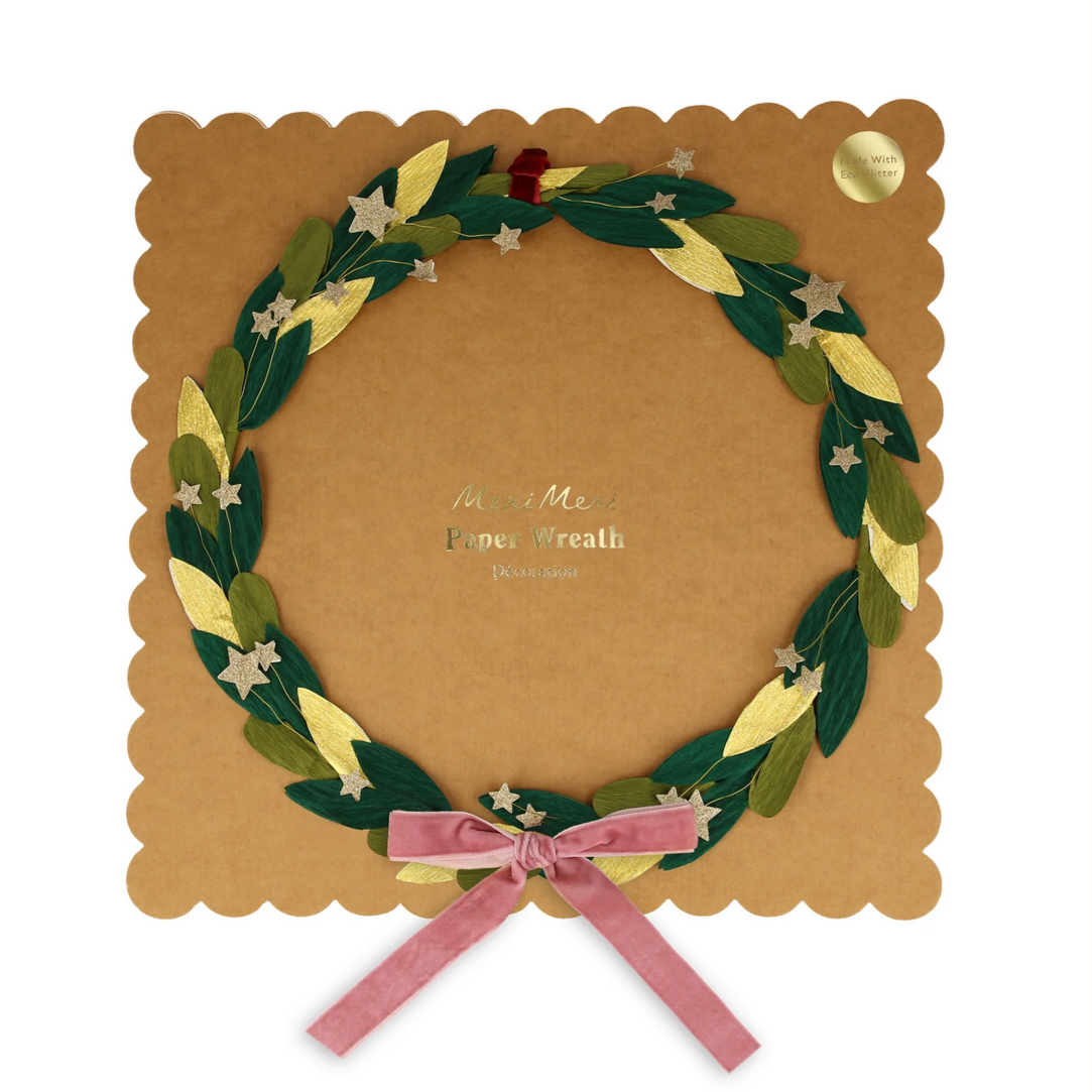 Paper Leaf & Star Wreath