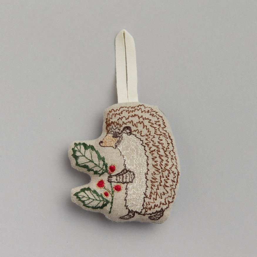 Holly Hedgehog Ornament