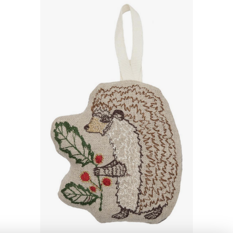 Holly Hedgehog Ornament