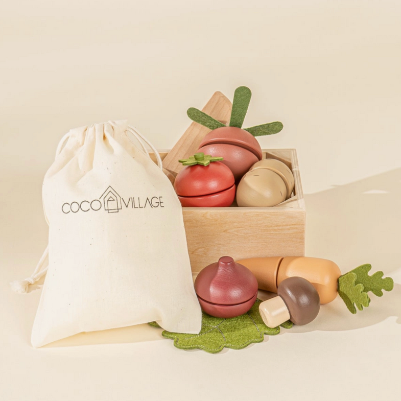 Wooden Vegetables Playset