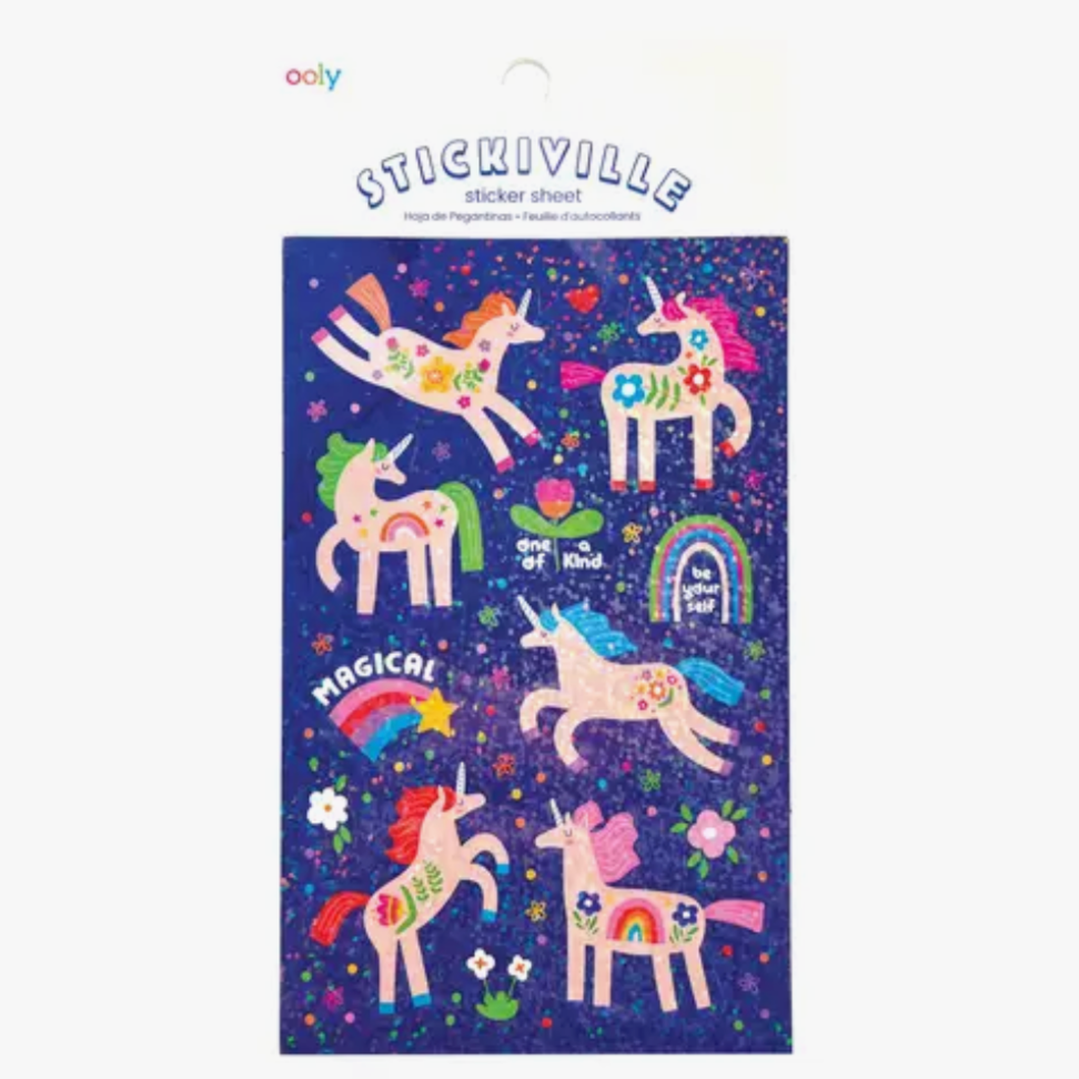 Stickiville Standard - Magical Unicorns (Holographic Glitter)