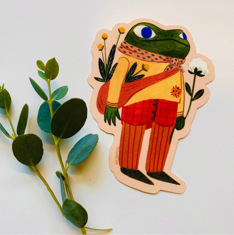 Flower Frog Sticker