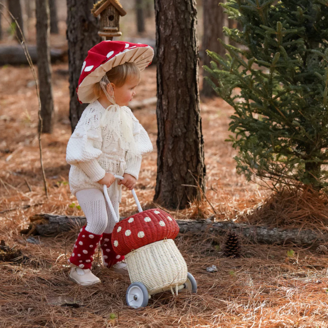 Rattan Mushroom Luggy - red