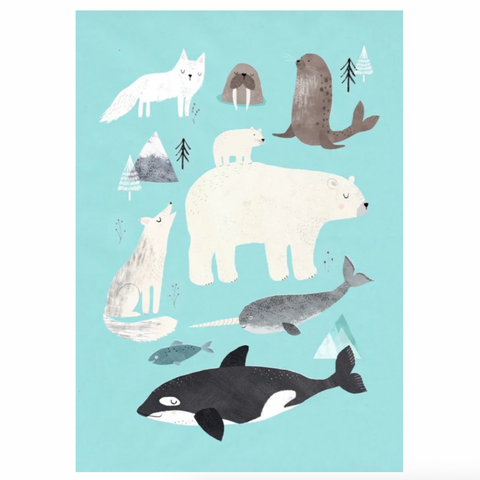 Postcard Arctic Animals