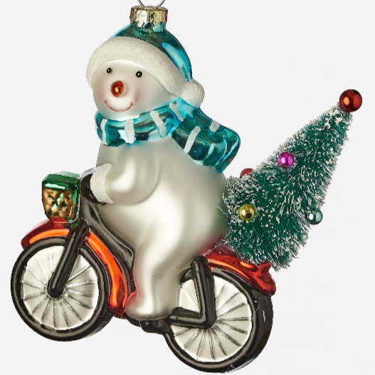 Snowman or Santa Bicycle Ornament