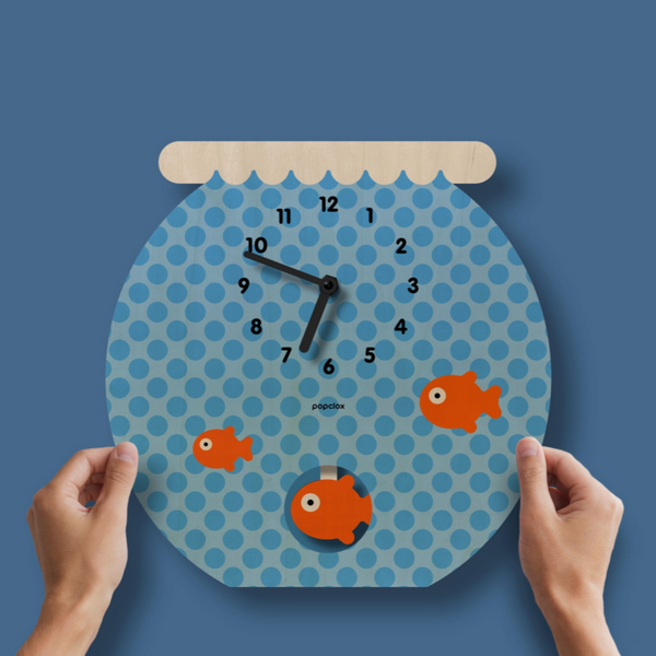 Fish Bowl Pendulum Clock -wood