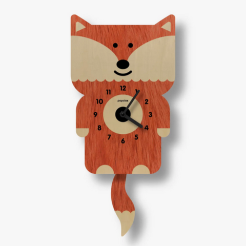 Fox Pendulum Clock -wood