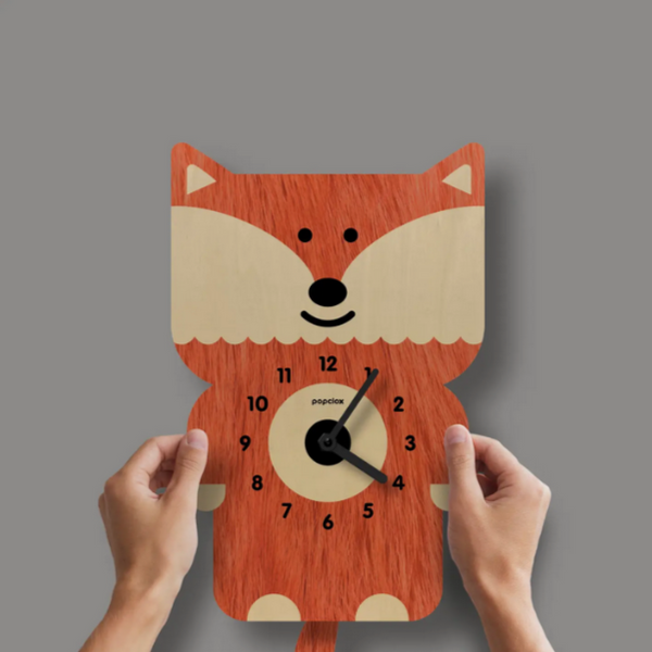 Fox Pendulum Clock -wood