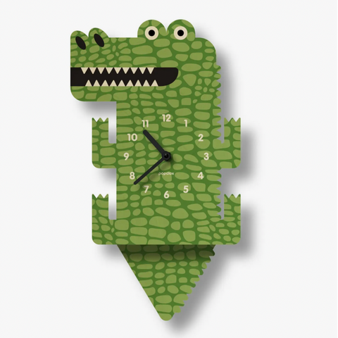 Alligator Pendulum Clock -wood