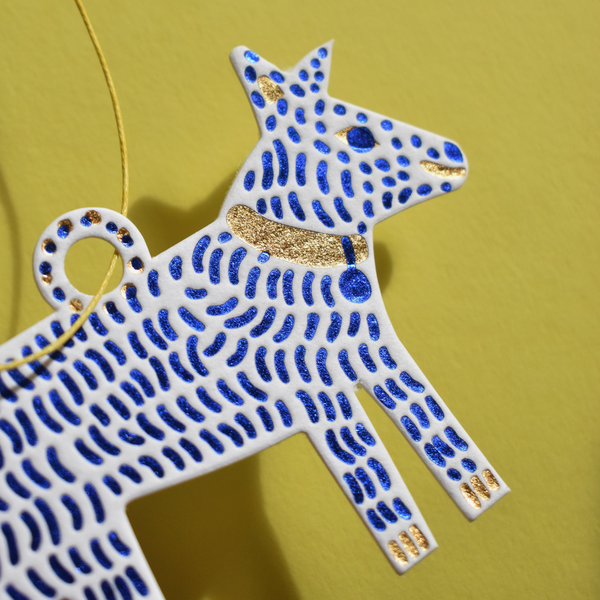 Dog Letterpress Die Cut Decoration -Louise Lockhart Letterpress Die Cut