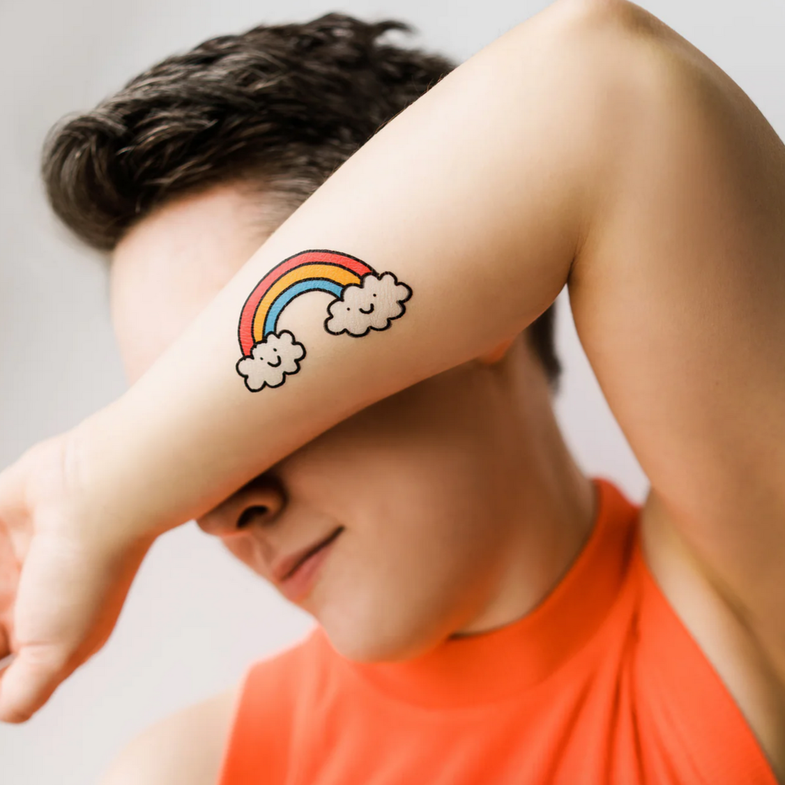 Cheery Rainbow Tattoo Pair