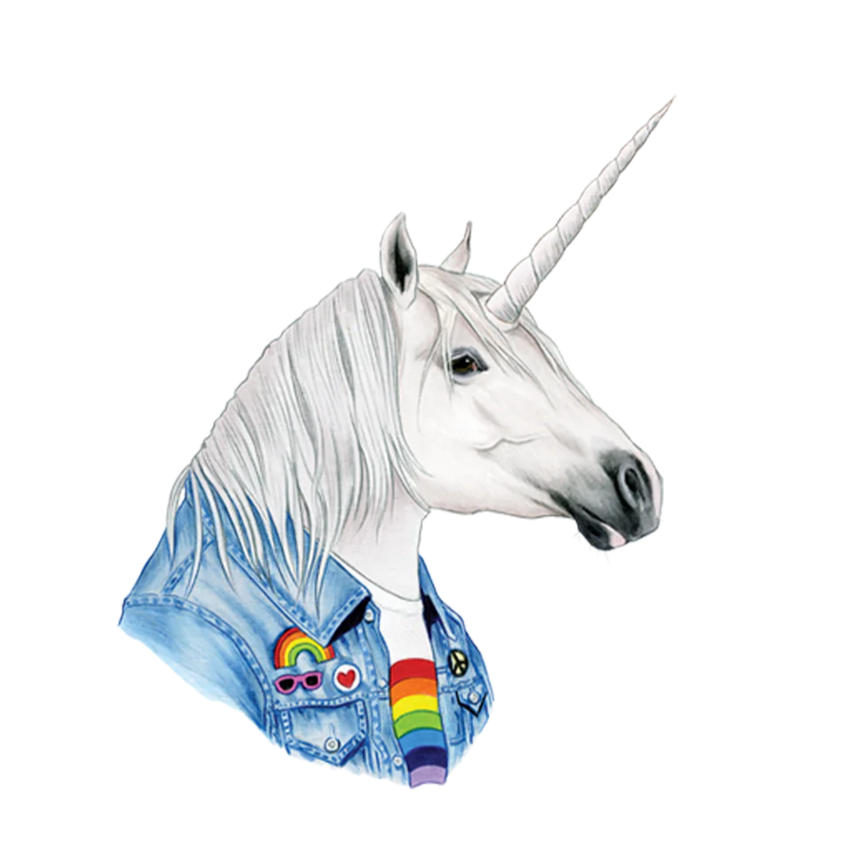 Cool Unicorn Tattoo Pair