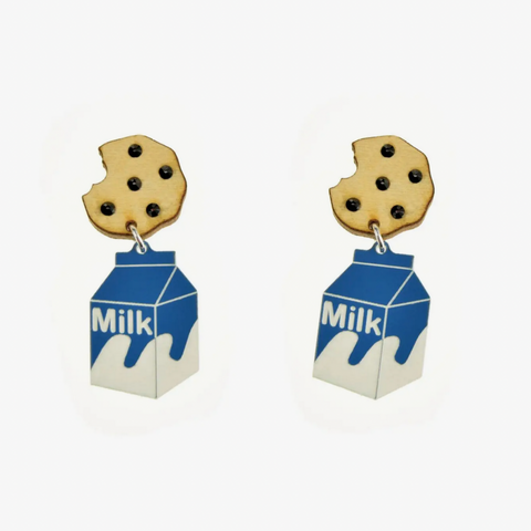 Milk and Cookies Dangle Earrings