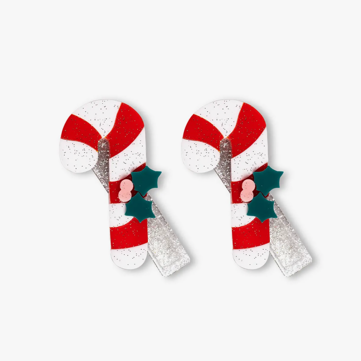 Hol-Candy Cane Red Stripes Alligator Clip