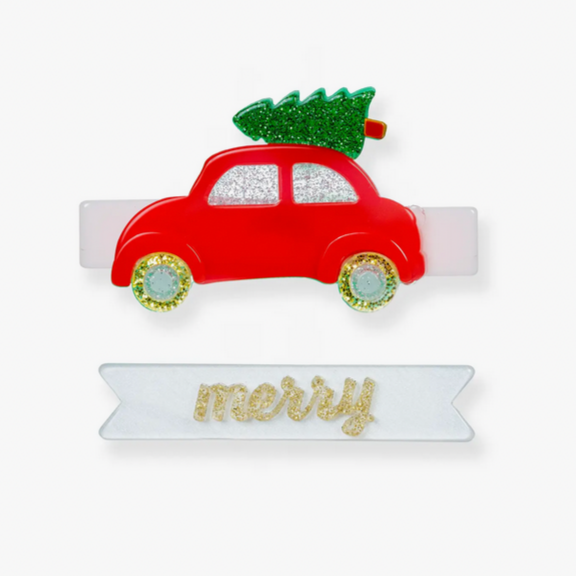 Hol-Merry Christmas Buggie Red Alligator Clips