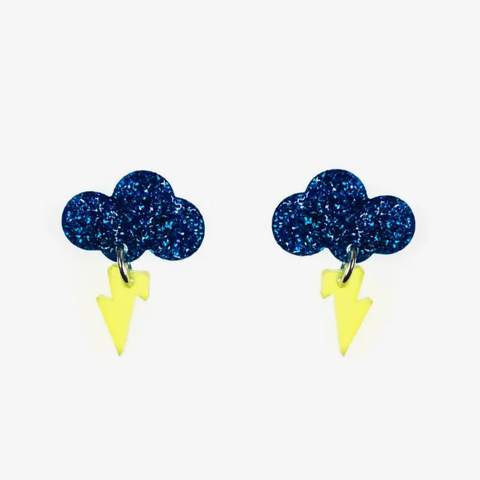 Baby Rain Cloud Earrings - Blue/Yellow