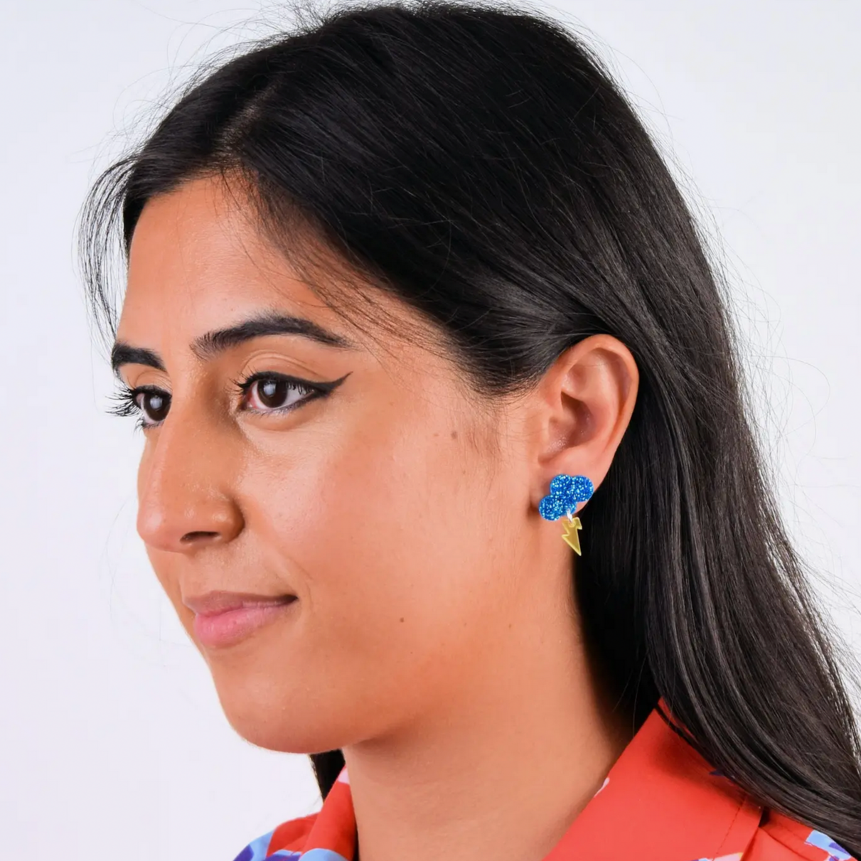 Baby Rain Cloud Earrings - Blue/Yellow