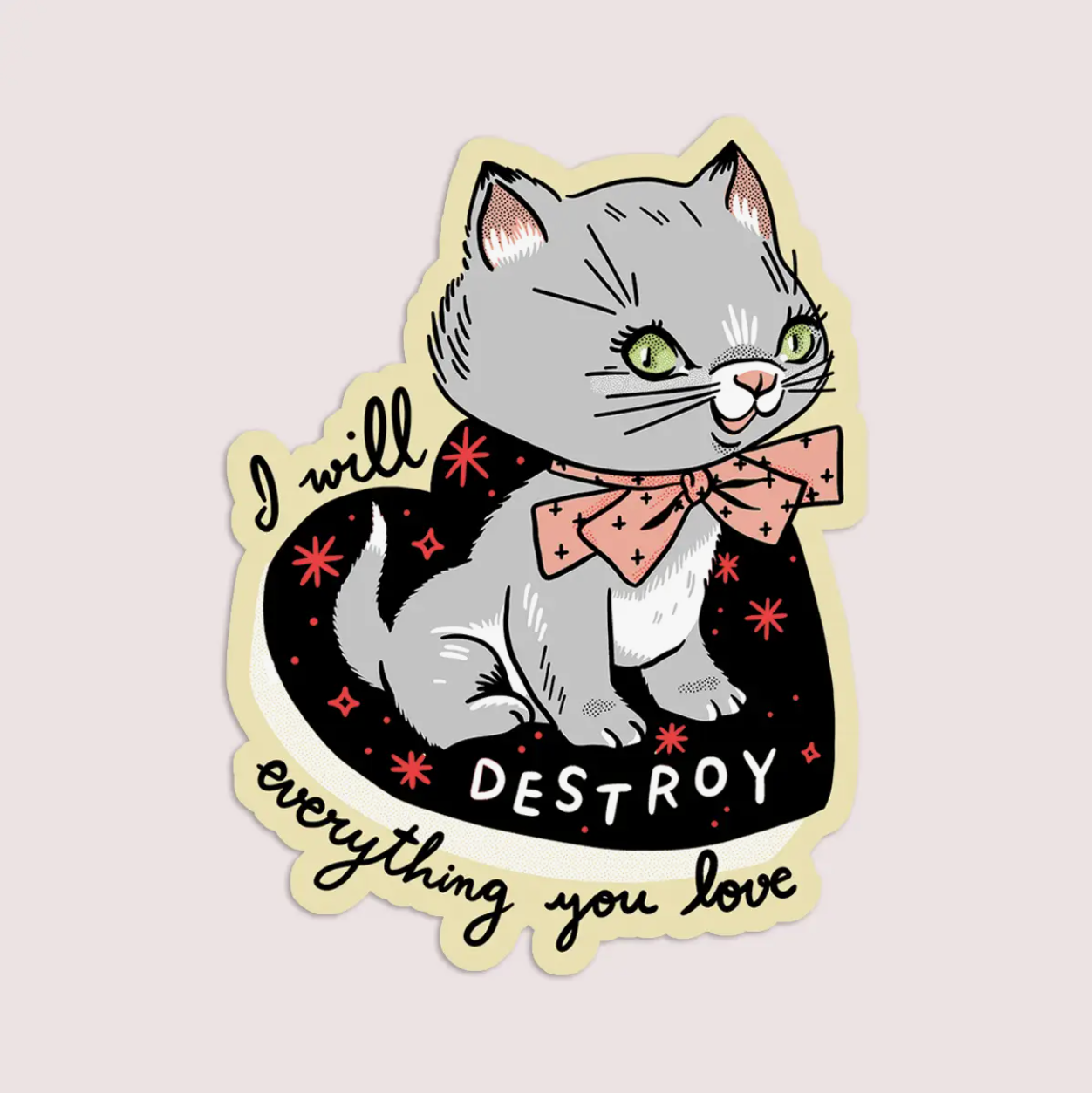 Destroy Kitten Vinyl Sticker