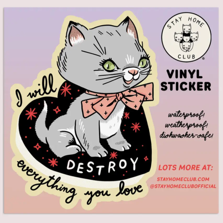 Destroy Kitten Vinyl Sticker