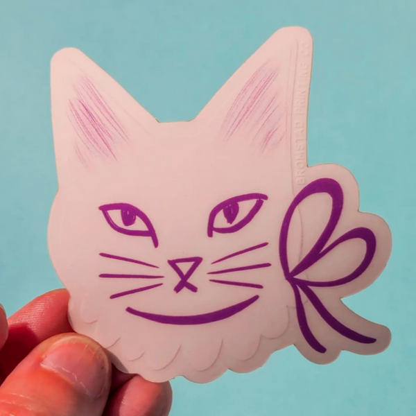 Ribbon Cat Clear Sticker