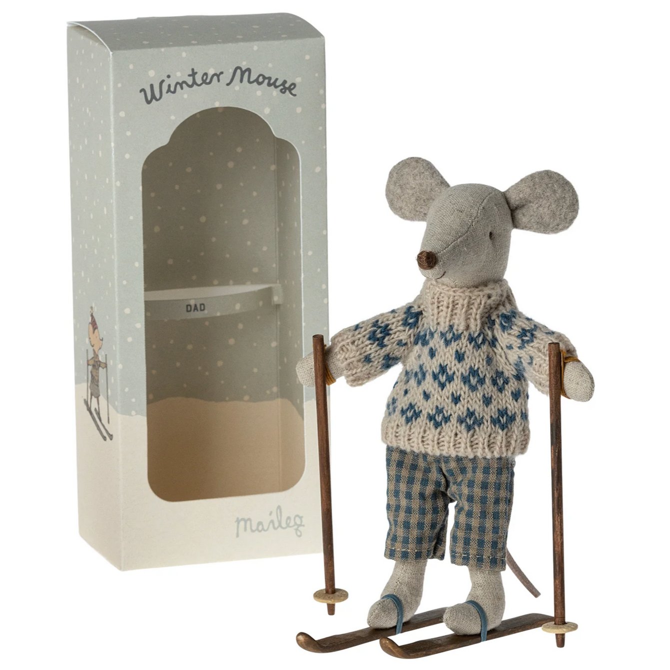 Winter Mouse with Ski Set -Dad