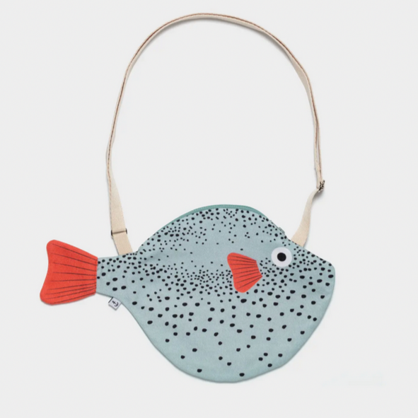 Aqua Pufferfish bag - small