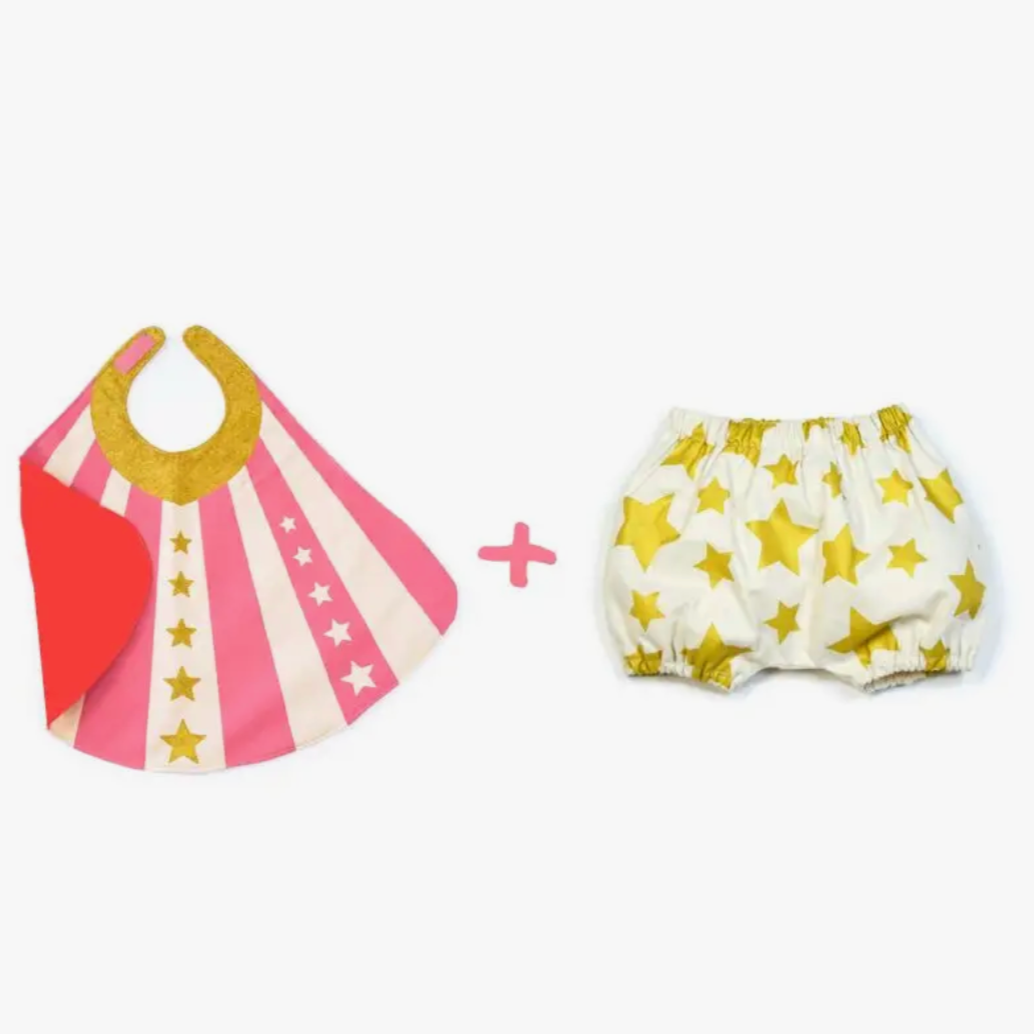 Pink Baby Hero Cape and Bloomer (6-12mos)/(12-18mos)