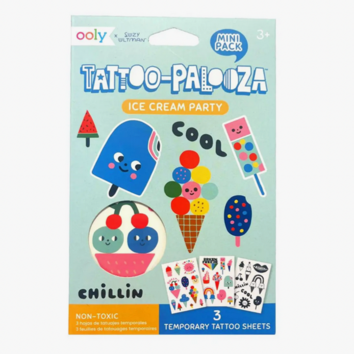 Mini Tattoo Palooza Temporary Tats X Suzy Ultman- Ice Cream Party